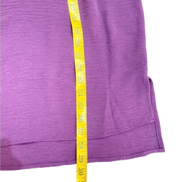 Calvin Klein sleeveless textured tank top in deep purple ribbed neckline size ox - Picture 10 of 12